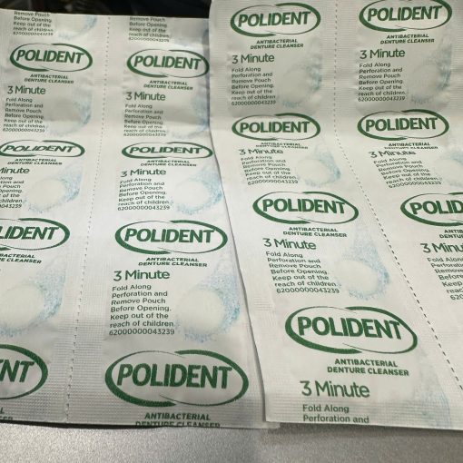 Viên sủi Polident ngâm làm sạch và vệ sinh hàm giả, răng tháo lắp, vệ sinh khay chỉnh nha - Polident